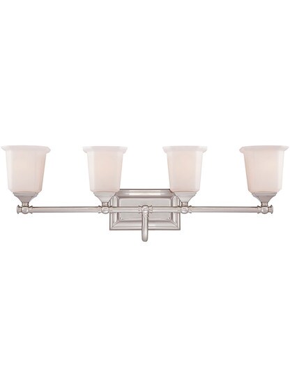 Nicholas 4 Light Bath Sconce in Brushed Nickel.